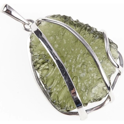 My Moldavite Zlatý přívěsek s přírodním vltavínem 8561