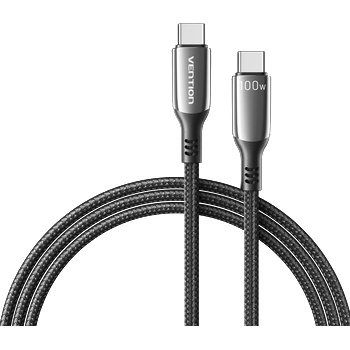 Vention USB-C/M - USB-C/M, 1.2m, (5A, черен), кабел