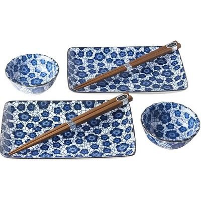 MIJ Sushi set Blue Plum Design 6 ks