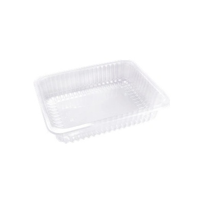 ECOFOL Plastová zatavovací miska 1D transparentní žebrovaná PP 227x178x50 mm ideal pack® ba1/160 ks