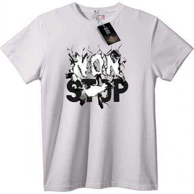 NOONEBRAND Тениска Непрекъснат Пробив - M, White