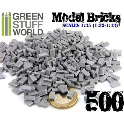 Dekorace Green Stuff World: Model Bricks šedé
