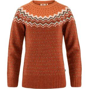 Fjällräven Дамски вълнен пуловер Fjällräven Women's Övik Knit Sweater Wool jumper - Autumn Leaf / Desert Brown - размер XS (105-0652-1112)
