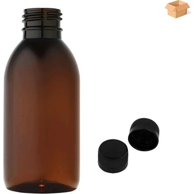 Tera plastová lahvička hnědás černým uzávěrem 150 ml 260 ks