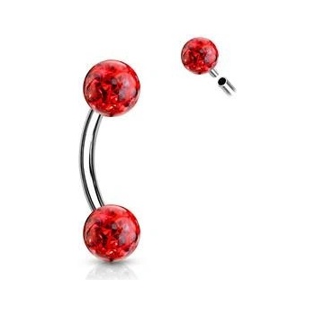 Šperky4U piercing do obočí s krystaly OB0013-VM