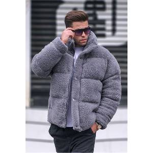 Madmext Мъжко плюшено яке 5698 - Сиво #362249 (362249_Сив)