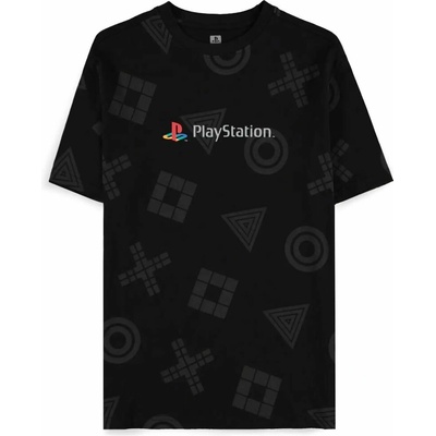 CurePink: pánské tričko Playstation: Symboly [TS066486SNY] černá