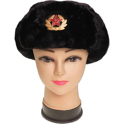 Ruská ušianka čierna CCCP