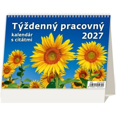 Helma Stolový riadkový 21,1x14,8 cm Týždenný s citátmi 2027