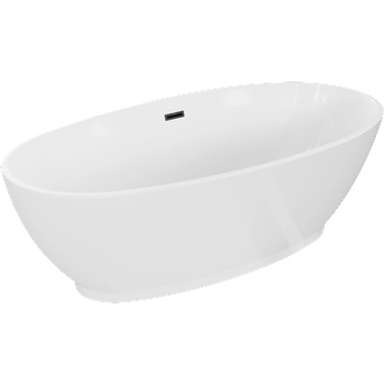 Mexen Bilbao свободностояща вана 180 x 90 cm, бяла, преливник черен - 51311809000-70 (51311809000-70)