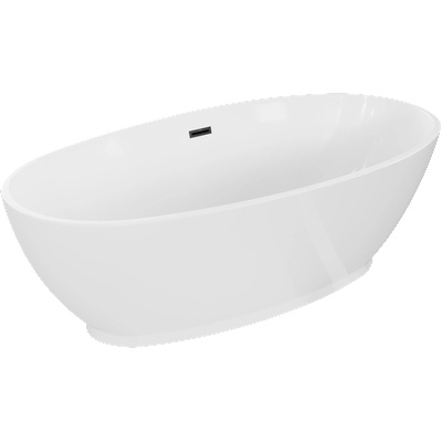 Mexen Bilbao свободностояща вана 180 x 90 cm, бяла, преливник черен - 51311809000-70 (51311809000-70)