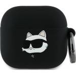 Karl Lagerfeld Силиконов калъф Karl Lagerfeld KLA4RUNCHK за AirPods 4 с 3D лого Choupette Head, черен (KLA4RUNCHK)