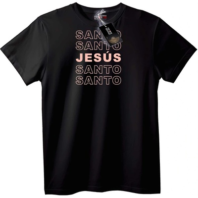 NOONEBRAND Тениска Свят Исус - 5XL, Black