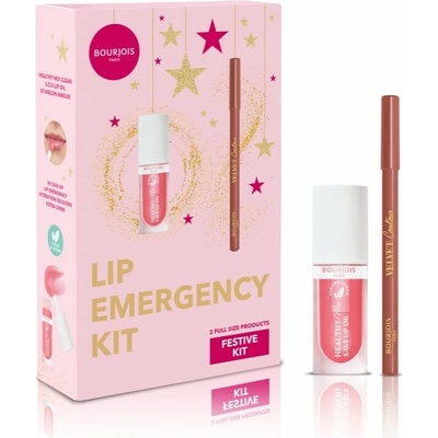 Bourjois Lip Emergency Kit Bourjois Velvet Contour kontúrovacia ceruzka na pery 1,14 g + Bourjois Healthy Mix S.O.S Lip Oil olej na pery s hydratačným účinkom 4,5 ml kozmetická sada
