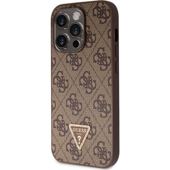 GUESS Предпазен калъф, Guess, 4G Triangle, за iPhone 15 pro, кафяв