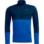 Ortovox Мъжко мериносово термобельо Ortovox 185 Rock'N'Wool Zip Neck Merino base layer - Deep Ocean - размер XXL (015-2323-0415)