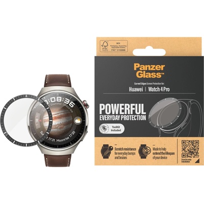 Panzer Стъклен протектор за часовник PanzerGlass за Huawei Watch 4 Pro - Черен