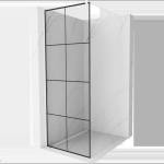 Mexen Kioto душ стена Walk-in 90 x 200 см, черна решетка 8 мм, бяла - 800-090-101-20-77 (800-090-101-20-77)