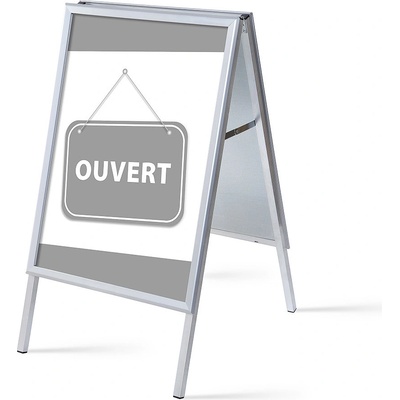 Jansen Display Set reklamního áčka A1, Otevřeno, šedý, francouzština, 639 x 1094 mm