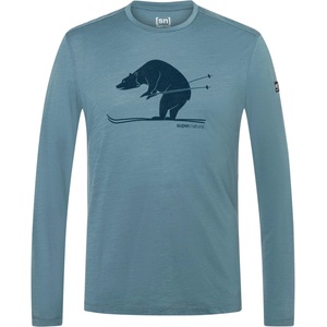 super. natural Мъжка блуза с дълъг ръкав super. natural Ski Karl L/S Longsleeve - Stormy Weather / Blueberry (216-4000-0711)