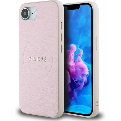 GUESS PU Grained Classic Logo MagSafe Заден калъф за iPhone 16e Pink Guess | Rozov | ЖЕНИ | UNI
