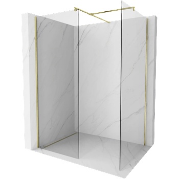 Mexen Kioto душ кабина Walk-in 130 x 80 cm, прозрачна, златна четка - 800-130-202-55-00-080 (800-130-202-55-00-080)