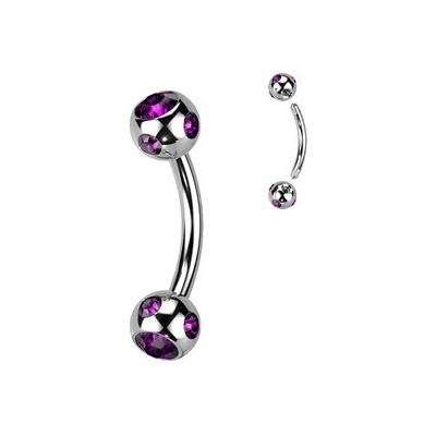Šperky4U piercing do obočí kulička s kamínky OB01093-A