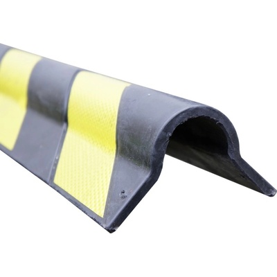 Ochranný rohový pryžový profil Rubber 800, zaoblený – žluto-černá