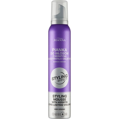 Joanna Styling Effect pena na vlasy s keratínom extra silná 150 ml