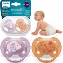 Avent Philips šidítko Ultrasoft Premium Zvířátko 2 ks ružová/oranžová