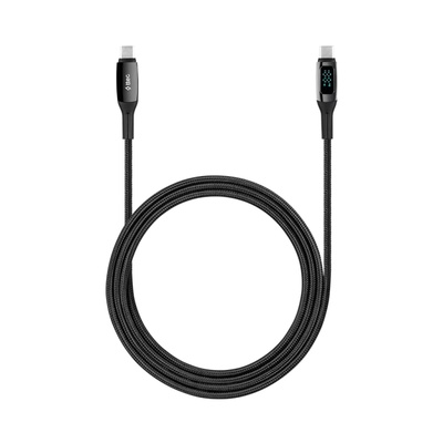 Data кабел ttec AlumiCable LCD USB-C - USB-C 100W PD/QC Fast Charging/Data Cable, 150cm - Черен