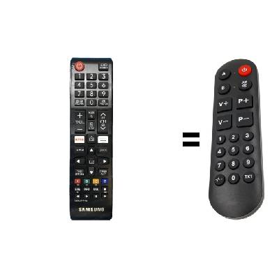 Senior Samsung UE75AU7172 náhradný diaľkový ovládač pre seniorov.