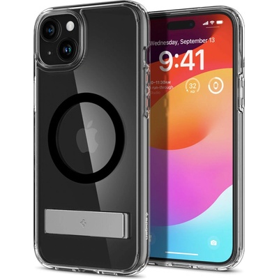 Spigen Кейс Spigen Ultra Hybrid S MagSafe за iPhone 15 Plus, със стойка, черен (8809896750059)