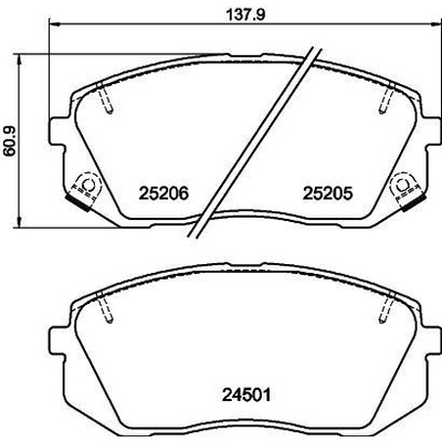 Sada brzdových destiček, kotoučová brzda HELLA 8DB 355 025-981