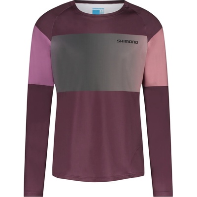 Shimano Фланелка с дълъг ръкав за колоездене Shimano Myoko Long Sleeve Jersey Warm Cycling jersey - Zinfandel (056-3905-0311)