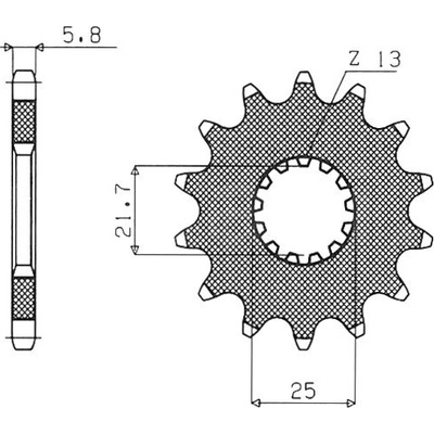reťazové koliesko SUN32514, SUNSTAR (14 zubov) KAWASAKI, SUZUKI, YAMAHA