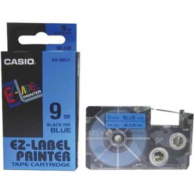 Casio černý tisk/modrý podklad, 8m, 9mm XR-9BU1