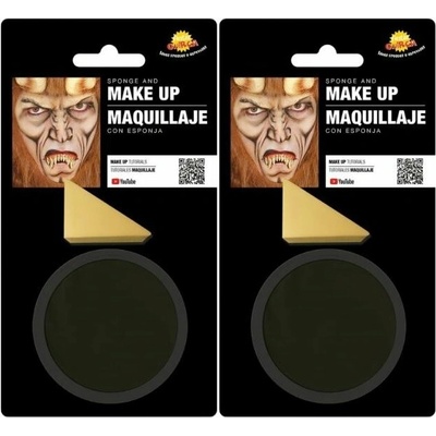 Guirca čierny make up s hubkou halloween 18 g