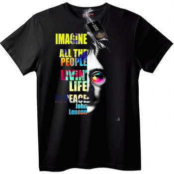 NOONEBRAND Тениска Imagine Peace Джон Ленън - S, Black