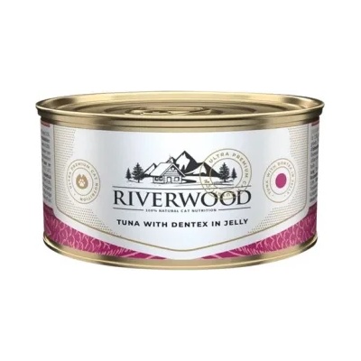 Riverwood - Висококачествена консервирана храна за котки над 1 година, с риба тон и зубан в желе, 85 гр. / 3 броя
