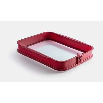 coox Pekáč do trouby se skleněnou základnou 36x27 cm vínová