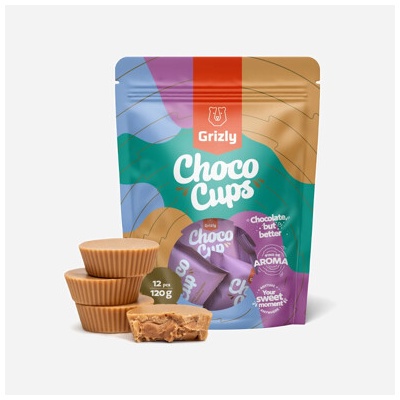 Grizly Choco Cups karamelová & lískooříškový krém 120 g