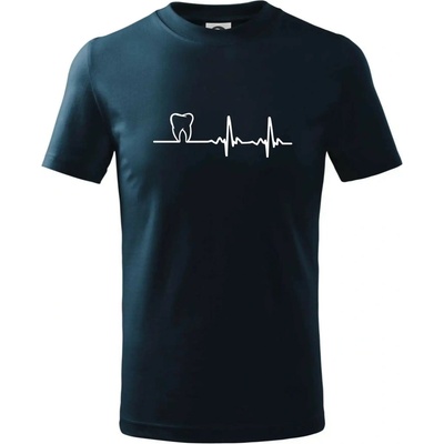 EKG zuby tričko detské tmavomodrá