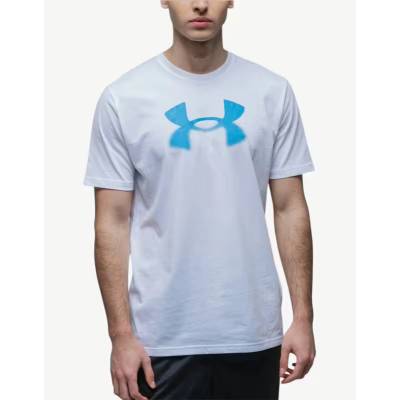 Under armour Reflective Big Logo Ss Tee White / Blue