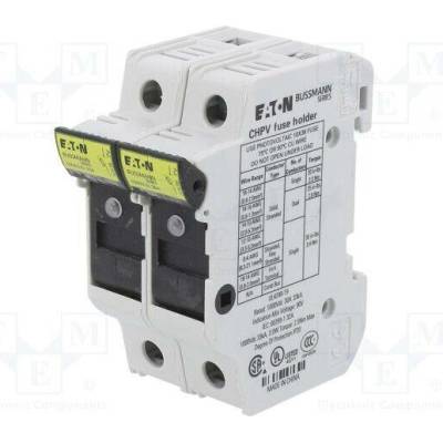 BUSSMANN CHPV2IU Zásuvka; 10,3x38mm; na přípojnici DIN; 30A; Póly: 2; 1kVDC; IP20