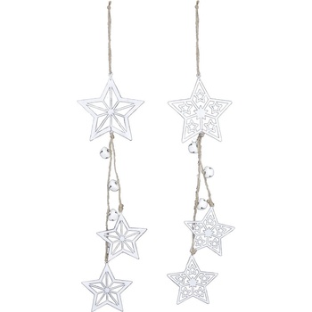 Ego dekor Комплект от 2 бели висящи орнамента със звезди - Ego Dekor (EGO-216486)