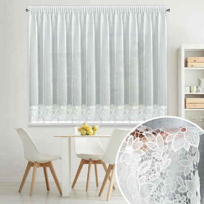 EUROFIRANY ZÁCLONA NA PÁSCE ARTEMIDA 350X155 CM BÍLÁ