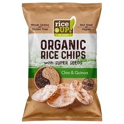 RICE UP Bio chia semiačka a quinoa Ryžové chipsy 25 g