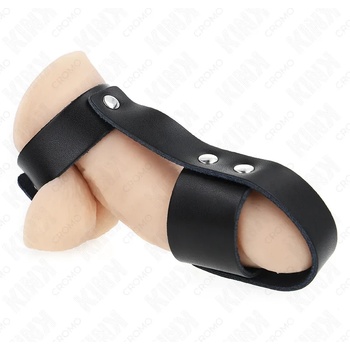 Кожена пенис клетка с метални копчета - KINK Leather Penis Cage (D-241247)