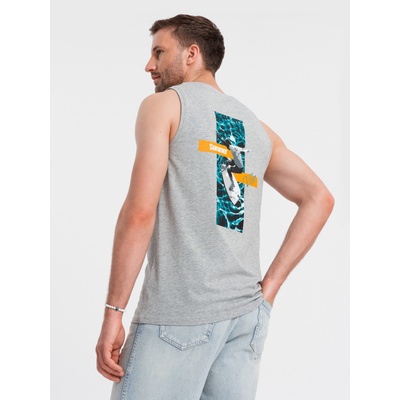 Ombre Clothing Мъжки памучен потник Summer Vibe с принт Ombre Clothing Ombre Clothing | Siv | МЪЖЕ | S